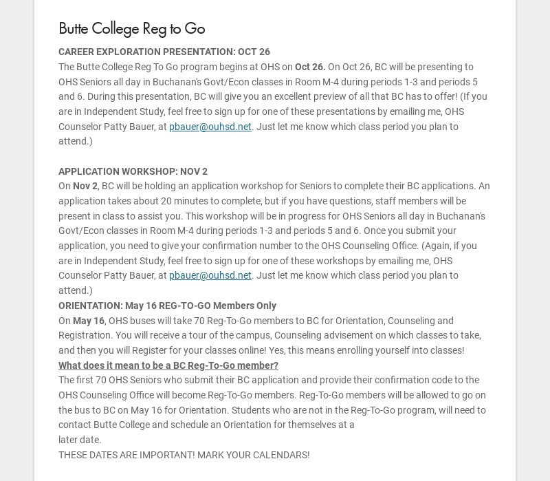 Daily Bulletin / Newsletter