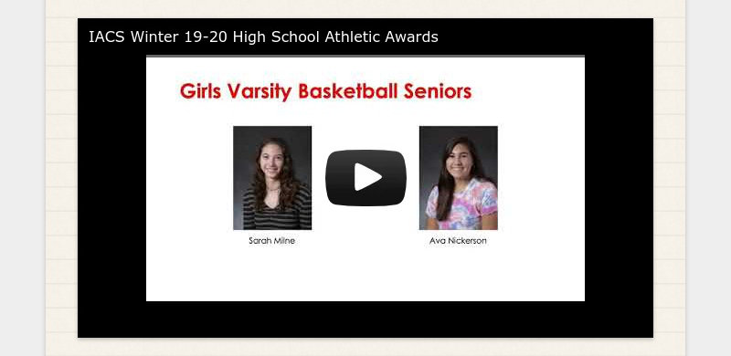 IACS Winter 19-20 High School Athletic Awards
