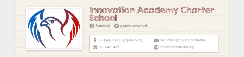 Innovation Academy Charter School Facebook @iacharterschool 72 Tyng Road, Tyngsborough, MA,...